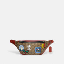 Load image into Gallery viewer, COACH X PEANUTS WARREN BELT BAG SIGNATURE WITH PATCHES CE541 IN KHAKI MULTI
