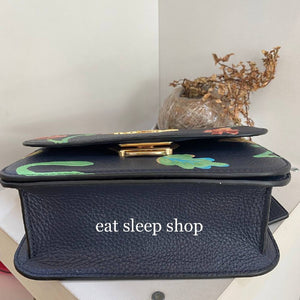COACH MINI BRYNN CROSSBODY C8757 WITH DREAMY LAND FLORAL PRINT IN GOLD/MIDNIGHT MULTI