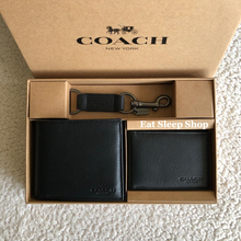 Load image into Gallery viewer, COACH COMPACT ID SPORT CALF GIFT BOX F64118 IN BLACK (5307698151577)
