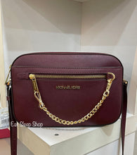 Load image into Gallery viewer, MICHAEL KORS JET SET ITEM  LARGE EW ZIP CHAIN CROSSBODY LEATHER IN MERLOT
