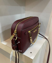 Load image into Gallery viewer, MICHAEL KORS JET SET ITEM  LARGE EW ZIP CHAIN CROSSBODY LEATHER IN MERLOT
