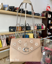 Load image into Gallery viewer, COACH TAMMIE SHOULDER BAG WITH FLORAL WHIPSTITCH CA146 IN TAUPE MULTI
