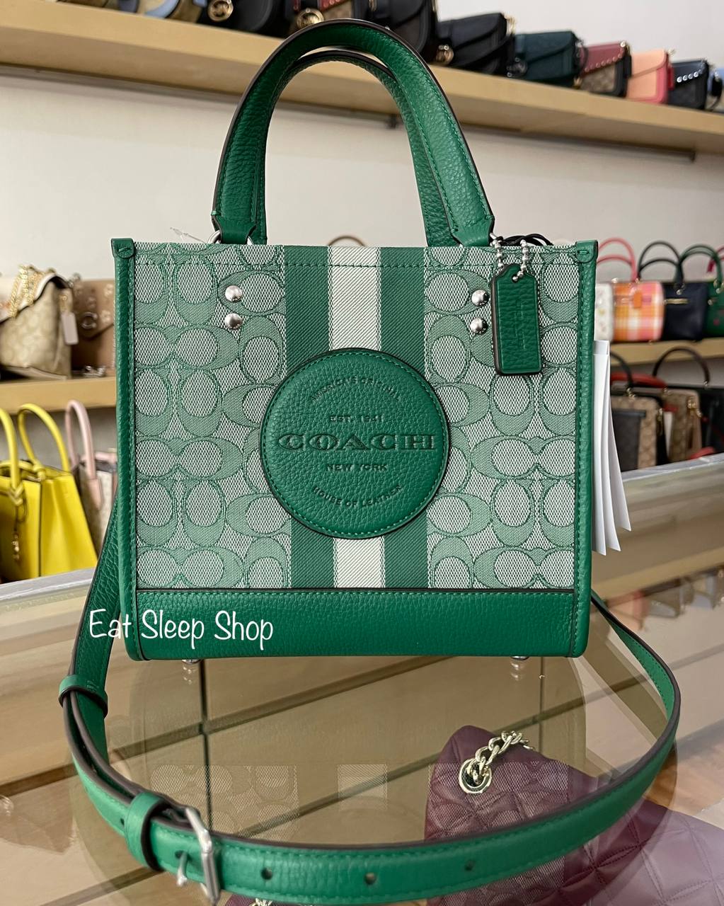 Coach dempsey tote 22 green Clearance