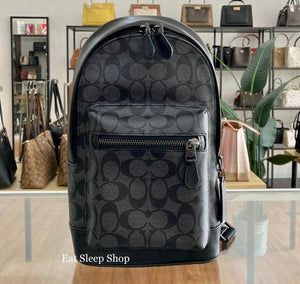 COACH WEST PACK IN SIGNATURE CANVAS 2853 IN QB/CHARCOAL BLACK