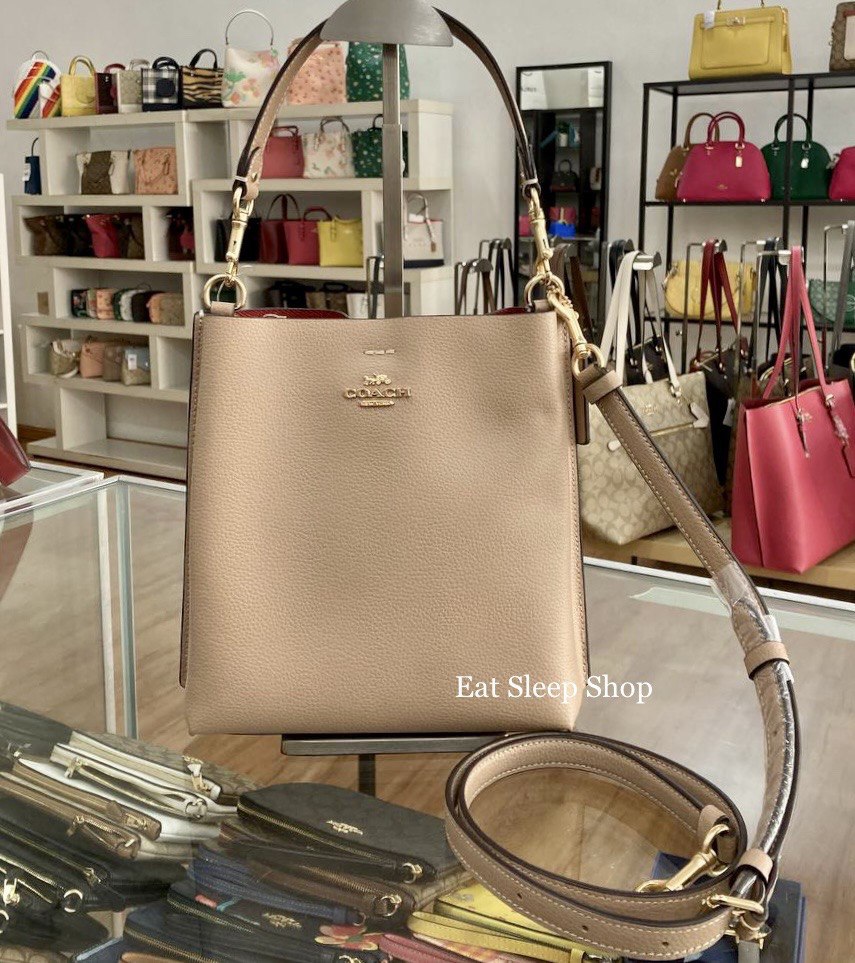 Coach taupe leather outlet handbag