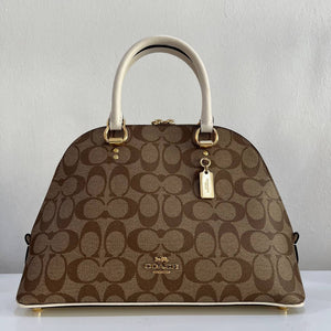 COACH KATY SATCHEL C8499 IN SIGNATURE KHAKI MULTI