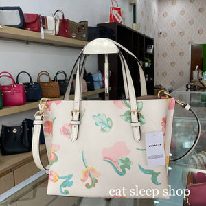MOLLIE TOTE 25 WITH DREAMY LAND FLORAL PRINT GOLD/CHALK MULTI