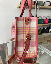 Load image into Gallery viewer, DEMPSEY TOTE 22 WITH GARDEN PLAID PRINT AND COACH PATCH C8198 IN TAFFY MULTI
