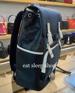 COACH TRACK BACKPACK SIGNATURE CANVAS C6654 IN QB/CHARCOAL CHALK