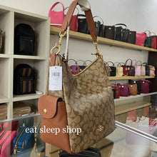 Load image into Gallery viewer, COACH PENNIE SHOULDER BAG IN SIGNATURE CANVAS C1523 IN IM/KHAKI REDWOOD
