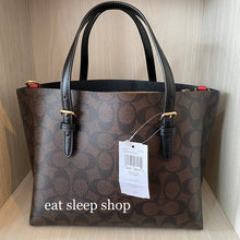 Load image into Gallery viewer, COACH MOLLIE TOTE 25 SIGNATURE CANVAS C4250 IN IM/BROWN BLACK
