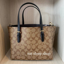 Load image into Gallery viewer, COACH MOLLIE TOTE 25 SIGNATURE CANVAS C4250 IN IM/KHAKI BLACK
