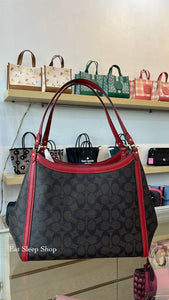 COACH KRISTY SHOULDER SIGNATURE C6232 IN BROWN RED