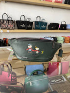 COACH X PEANUTS WARREN BELT BAG WITH SNOOPY MOTIF CE618 IN AMAZON GREEN MULTI