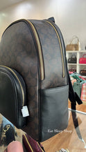 Load image into Gallery viewer, COACH COURT LARGE BACKPACK SIGNATURE 6495 IN BROWN/BLACK

