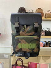 Load image into Gallery viewer, COACH TRACK BACKPACK IN SIGNATURE WITH CAMO PRINT AND COACH PATCH CC016 IN OLIVE GREEN MULTI
