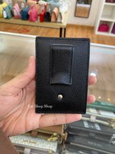 Load image into Gallery viewer, COACH MONEY CLIP CARD CASE IN CALF LEATHER F75459 IN BLACK
