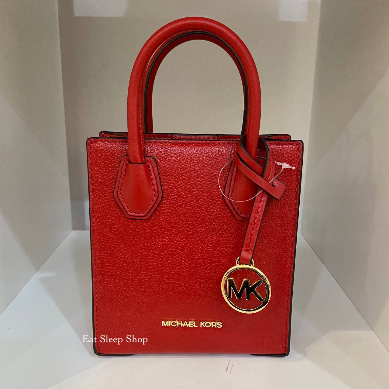 MICHAEL KORS MERCER XS CROSSBODY LEATHER IN RED